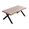 Mathi Design Kamila - table basse rehaussable en bois de chêne et acier noir