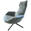 Mathi Design Asti - fauteuil rotatif en velours argenté