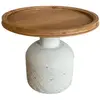 Mathi Design Table basse en bois de pin naturel et acier blanc