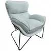 Mathi Design Easy - fauteuil en velours vert d'eau clair
