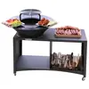 ISLAND Brasero îlot avec plaque et grille amovible en acier barbecue p...