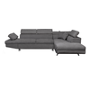 LOUNGITUDE Canapé d'angle droit Convertible avec coffre en microfibre - Gris