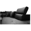 LOUNGITUDE Canapé d'angle Convertible avec coffre en simili - Noir - Angle Droit