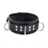 Collier en cuir 3 Anneaux D Noir 