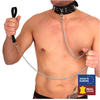 Laisse en cuir avec Chaîne en métal 1m 