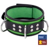 Collier en cuir 3 Anneaux D Vert-Noir 
