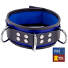Collier en cuir 3 Anneaux D Bleu-Noir 