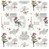 GENERIQUE Tissu jacquard tissé Paris CHIC vendu au mètre(...) - Ecru/rouge Ecru