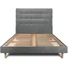 Prestige Literie Lit avec tête de lit capitonnée tissu et sommier kit  Gris anthracite