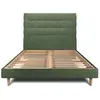 Prestige Literie Lit 140x190cm Avec Tête De Lit Capitonnee Tissu Et Sommier Kit Vert - Hauteur Totale : 29cm