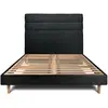 Prestige Literie Lit avec tête de lit lignes bouclette et sommier kit  - Lit en bois massif