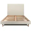 Prestige Literie Lit avec tête de lit tapissier tissu et sommier kit  Beige clair 180x2