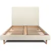 Prestige Literie Lit avec tête de lit tapissier tissu et sommier kit  Beige clair 140x1