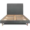 Prestige Literie Lit avec tête de lit tapissier tissu et sommier kit  Gris anthracite 1