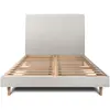 Prestige Literie Lit avec tête de lit tapissier velours et sommier kit  Gris clair 140x