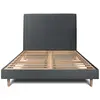 Prestige Literie Lit 160x200cm Avec Tête De Lit Tapissier Velours Et Sommier Kit Gris Anthracite - Hauteur Totale : 29cm