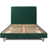 Prestige Literie Lit 160x200cm Avec Tête De Lit Tapissier Velours Et Sommier Kit Vert - Hauteur Totale : 29cm