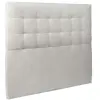Prestige Literie Tete de lit Capitonnée Velours Gris clair L 140 cm - Ep 10 cm rembourré