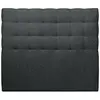 Sommeil de plomb Tete de lit Capitonnée Bouclette Noir - Bois massif - L 180 cm - Ep 10 cm rembourré