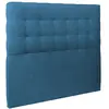 SOMMEIL DE PLOMB Tete de lit Capitonnee Velours Bleu L 200 cm - Ep 10 cm rembourre - Tête de lit design en bois massif