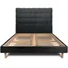 Prestige Literie Lit avec tête de lit capitonnée et sommier kit  - Lit en bois massif