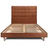 Lit avec tête de lit capitonnée et sommier kit Terracotta 160x200
