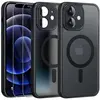 HQSELECTION Coque Noir Magnétique pour iPhone 12 MINI et 2 Verre Trempé, Compatible avec MagSafe,Protection Camera,Translucide Antichoc