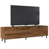Meuble TV 80 Pouces 4 Portes 4 Niches Châtaignier L 183 H 49 P 38 cm -...