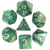 Epic Forge- Lot de 7 Dés en boîte   16mm- Vert nacré et Or