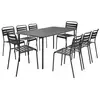 SWEEEK Table de jardin en métal anthracite + 8 chaises. traitement ant...