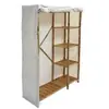 Sweeek Armoire dressing en bambou. 3 étagères L110 x P40 x H170cm