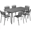 sweeek Table de jardin métal 2 fauteuils 4 chaises anthracite