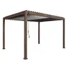 SWEEEK Pergola Bioclimatique coloris bois foncé   Triomphe   3x4m. aluminium. à lames orientables