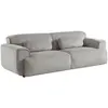 SWEEEK Canapé 3 places tissu velours côtelé gris clair