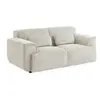 SWEEEK Canapé Wallas. 2 places. tissu velours côtelé blanc crème L 180 x P 98 x H 73cm