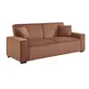 SWEEEK Canapé convertible 3 places camel velours côtelé L 231 x P 96.5 x H 80cm