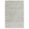 sweeek Tapis intérieur shaggy poils longs 120x170cm damier bleu clair et crème