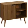 Sweeek Buffet de rangement effet bois de noyer 1 porte. 2 étagères. buffet bas. 80cm
