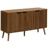 Buffet de rangement - SWEEEK - 3 portes - 3 étagères - effet bois de noyer