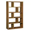 Sweeek Etagère bibliothèque asymétrique 5 niveaux 10 compartiments. effet bois de manguier. L 111.2 x P 39 x H 190cm