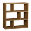 Sweeek Etagère bibliothèque asymétrique 3 niveaux 6 compartiments. effet bois de manguier. L 111.2 x P 39 x H 115.2cm