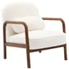 Non communiqué sweeek Fauteuil scandinave bois d'hévéa teinté noyer clair et tissu fausse fourrure