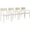 sweeek Lot de 4 fauteuils de jardin empilables beige