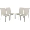sweeek Lot de 4 chaises de jardin empilables kaki
