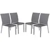 sweeek Lot de 4 chaises de jardin empilables anthracite