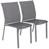 sweeek Lot de 2 chaises de jardin empilables anthracite