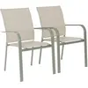 sweeek Lot de 2 fauteuils de jardin empilables kaki