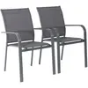 sweeek Lot de 2 fauteuils de jardin empilables anthracite