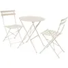 Sweeek Table de jardin bistrot pliable ronde D.60 x 70cm. avec deux chaises pliantes. acier thermolaqué