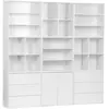 Kit étagère, bibliothèque décor bois blanc 9 éléments kit 2
